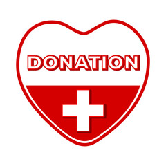 Blood Donation Logo. Heart representing blood bag. World Blood Day concept. Vector illustration