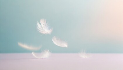 Soft feathers falling from the sky