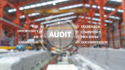 Annual audit or assessment every year to ensure that activities are carried out correctly, not against the law and in accordance with quality standards, KPIs. - obrazy, fototapety, plakaty
