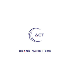 ACT logo. A C T design. White ACT letter. ACT, A C T letter logo design. Initial letter ACT linked circle uppercase monogram logo. A C T letter logo vector design.	
