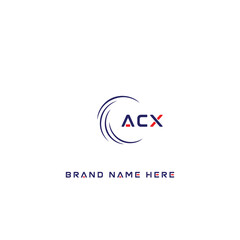 ACX logo. A C X design. White ACX letter. ACX, A C X letter logo design. Initial letter ACX linked circle uppercase monogram logo. A C X letter logo vector design.	
