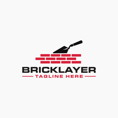 Masonry brick wall construction logo template design 4