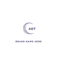 ADT logo. A D T design. White ADT letter. ADT, A D T letter logo design. Initial letter ADT linked circle uppercase monogram logo. A D T letter logo vector design.	
