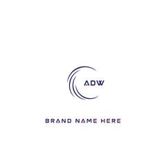 ADW logo. A D W design. White ADW letter. ADW, A D W letter logo design. Initial letter ADW linked circle uppercase monogram logo. A D W letter logo vector design.	
