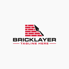 logo design template for bricklayer service