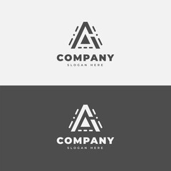 letter A logo design, with monochrome style