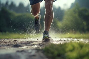 Closeup of the legs of a person running or jogging