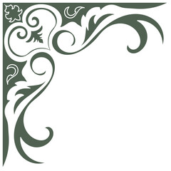 green vintage lines For decorating cards with vintage corners