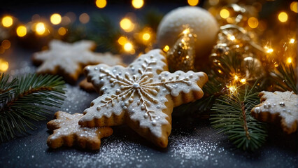 Christmas, Winter scenery, Christmas Card, Xmas Card, Background, Christmas Cookies