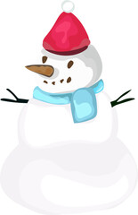 Christmas snowman cartoon illustration, Transparent background.