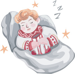 Christmas doll cartoon illustration, Transparent background.