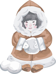 Christmas doll cartoon illustration, Transparent background.