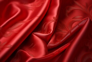 Obraz premium luxury red fabric texture background. generative ai