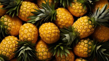 Pattern of pineapple tropical fruit decorated with water drops seamless repeatable and tileable texture pattern of fresh pineapple fruit background colors texture fruits pattern