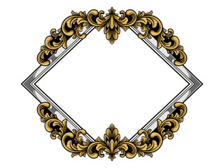 Ornate Frame Swirl Gold silver