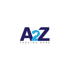 A2Z business logo modern minimalist clean blue and yellow arrow conceptual vector logo