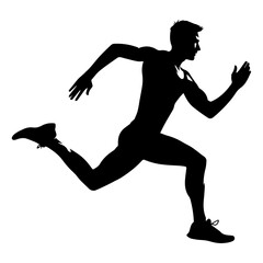 man run pose vector silhouette illustration