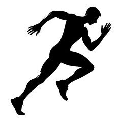 man run pose vector silhouette illustration