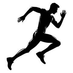 man run pose vector silhouette illustration