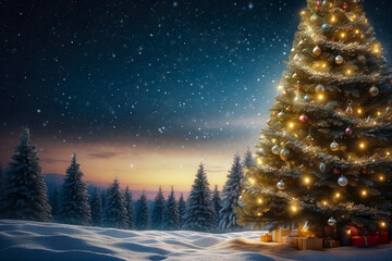 Christmas, Winter scenery, Christmas Card, Xmas Card, Background, Christmas Tree