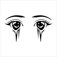 vector illustration of a pair of melting eyes