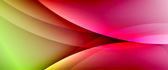 Dynamic flowing waves on gradient color background. Vector illustration For Wallpaper, Banner, Background, Card, Book Illustration, landing page
