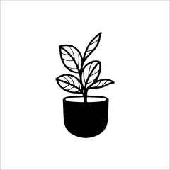 vector illustration of a small tree in a pot