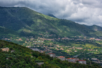 Fototapeta na wymiar Picturesque surroundings of the Italian city of Salerno