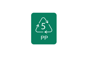 Versatile PP (Polypropylene) Plastic Icon Set - Vector Illustration