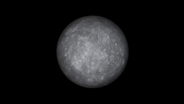 Mercury is a rotating planet of the solar system on a transparent background. Elements of this image furnished by NASA. Seamless loop animation.