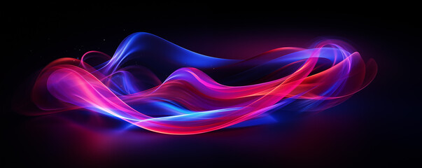 Abstract trendy 3D wave blue, purple, pink wavy element. Lines and stripes glowing neon futuristic mobile banner background. Modern digital effect, dynamic energy flow graphic resource by Vita - obrazy, fototapety, plakaty