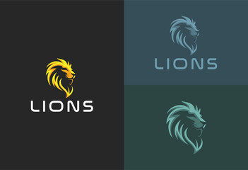 Royal king lion symbols. Leo animal logo. Premium luxury brand identity icon. Vector illustration.