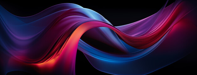Fototapeta premium Abstract 3D wave blue, purple, pink wavy background. Lines and stripes glowing neon futuristic mobile banner. Modern digital effect , dynamic energy flow graphic resource by Vita
