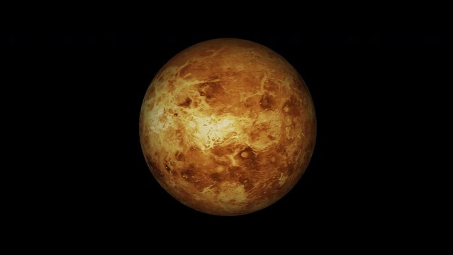 Venus is a rotating planet of the solar system on a transparent background. Elements of this image furnished by NASA. Seamless loop animation.