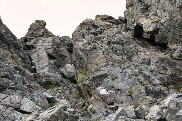 北アルプスの剱岳のカニのタテバイ