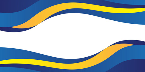 Obraz premium wave blue and yellow background vector illustration