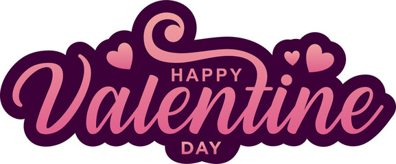 Valentines day script with heart pattern and typography of happy valentines day text - obrazy, fototapety, plakaty