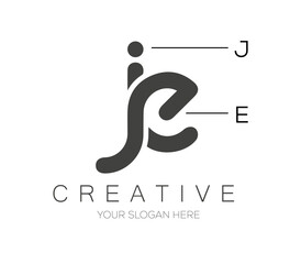 J E Letter Logo Design. Modern Letter Logo Design