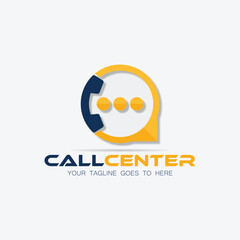 Call center logo template illustration