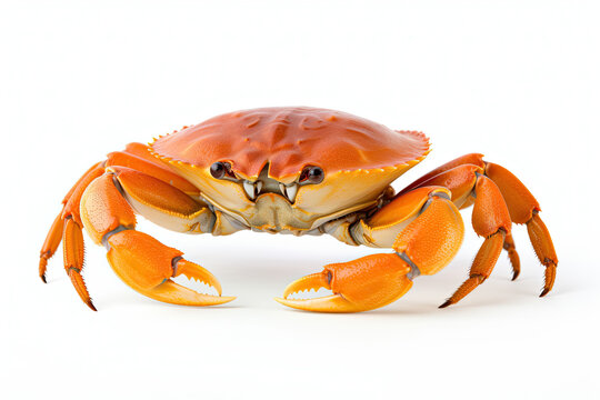 close up orange crab isolated on a white background