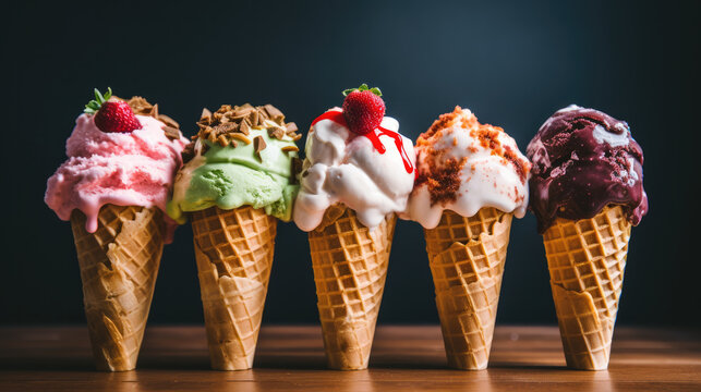 Ice Cream in cone Generative Ai
