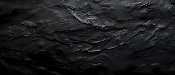 Black abstract background. Texture of black acrylic paint on a black canvas. - obrazy, fototapety, plakaty