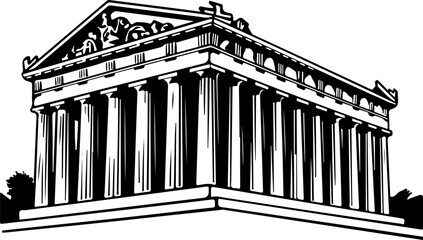 Naklejka premium Parthenon hand drawn