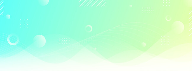 Modern banner background. Soft color. Green and yellow gradation .Wave effect. Element mempgis