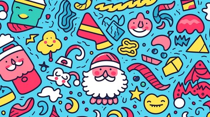 Fototapeta premium Christmas background Ilustration of traditional Santa Claus or Father Christmas. Festive Holiday design for greeting card, cover or poster. Generative AI