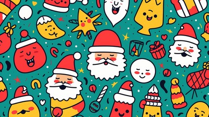 Fototapeta premium Christmas background Ilustration of traditional Santa Claus or Father Christmas. Festive Holiday design for greeting card, cover or poster. Generative AI