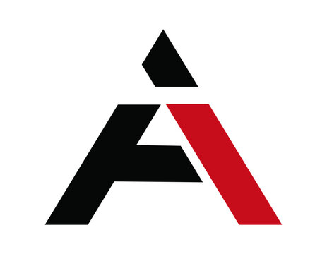 Red and black vector symbol Letter Logo with AF, A, AFI, FAI Innovative Typography Vector Template Ideal for diverse industries such as business, sports, technology, fashion, digital.