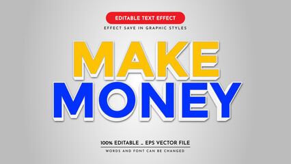 make money red light background text effect. Editable text effect