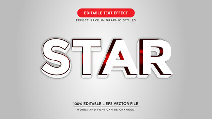 star red light background text effect. Editable text effect