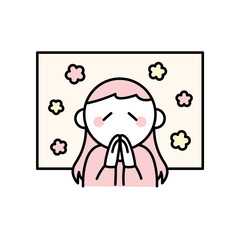 癒されている女性
